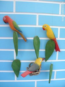 loros decorativos, loros de adorno, loros de porcelana