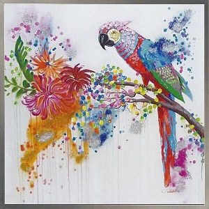 cuadros de loros, pinturas de loros, cuadros con loros