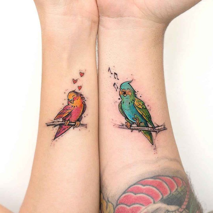 tatuajes de agapornis para parejas